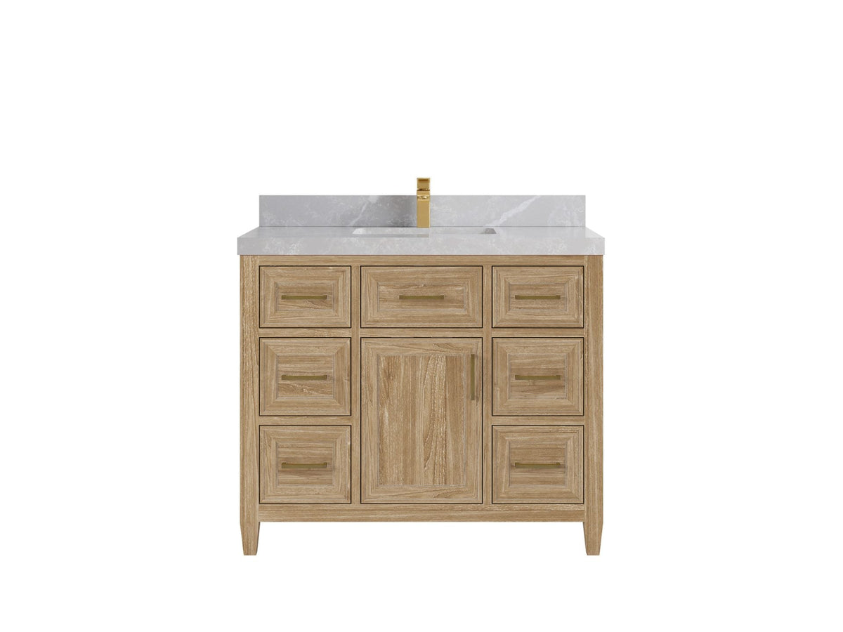 Santa Monica Teak Wood 42 in. W x 22 in. D Single Sink Bathroom Vanity