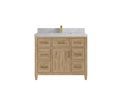 Santa Monica Teak Wood 42 in. W x 22 in. D Single Sink Bathroom Vanity
