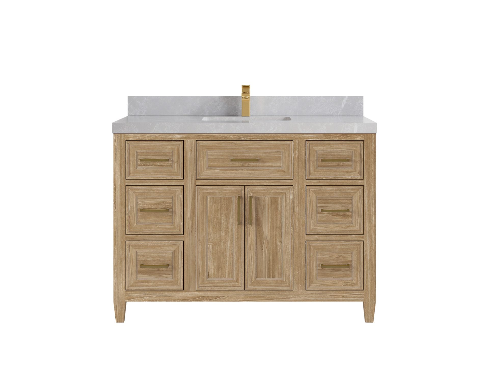 Santa Monica Teak Wood 48 in. W x 22 in. D Single Sink Bathroom Vanity