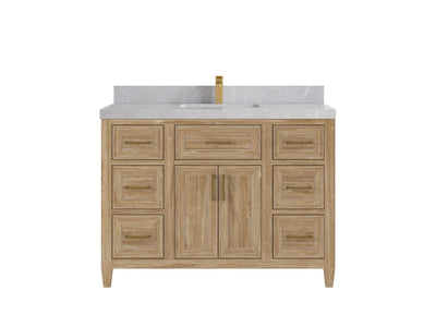 Santa Monica Teak Wood 48 in. W x 22 in. D Single Sink Bathroom Vanity