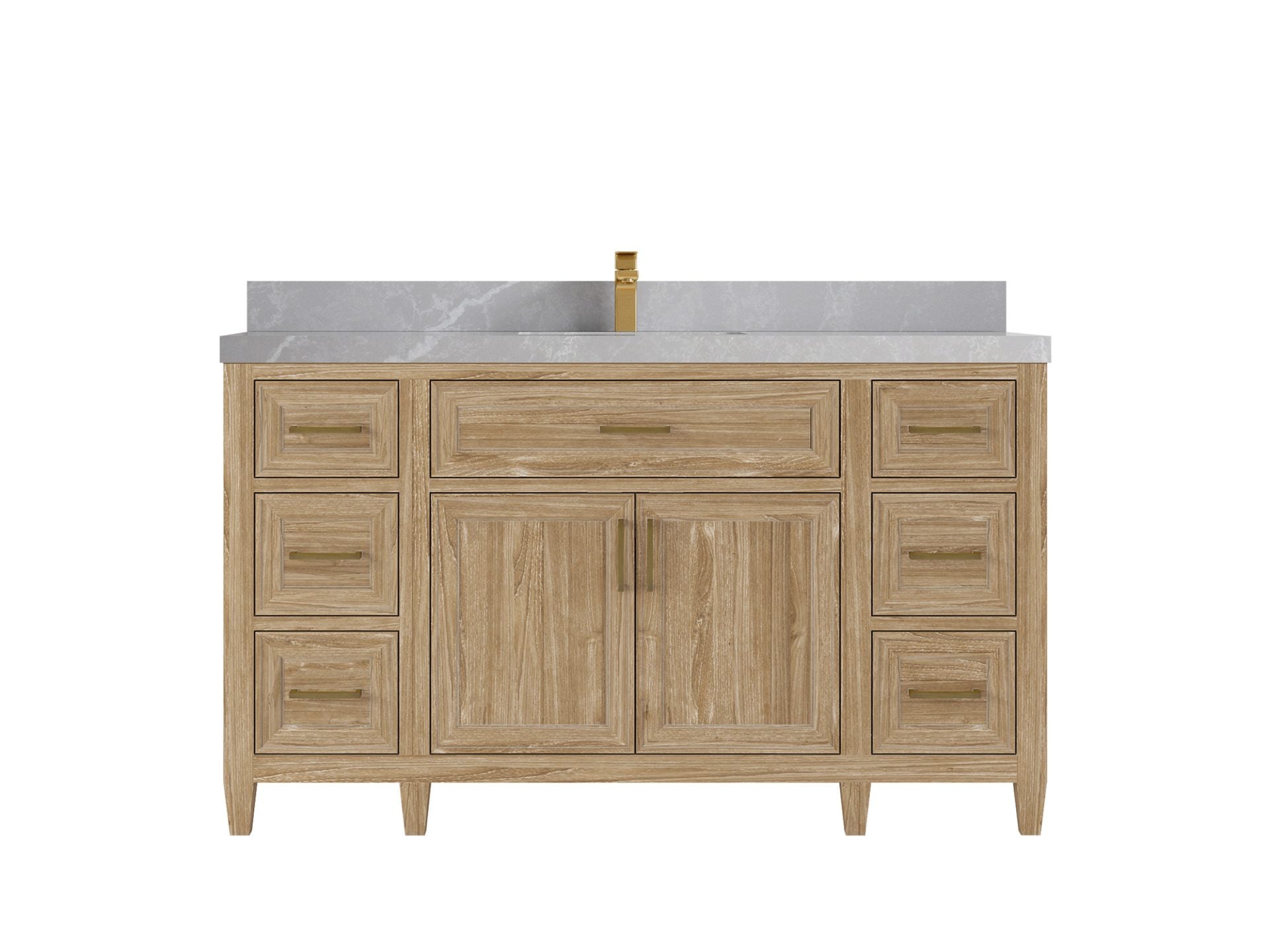Santa Monica Teak Wood 60 in. W x 22 in. D Single Sink Bathroom Vanity