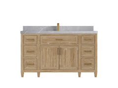 Santa Monica Teak Wood 60 in. W x 22 in. D Single Sink Bathroom Vanity - photo 22