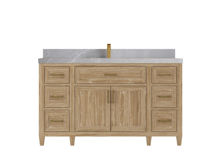 Santa Monica Teak Wood 60 in. W x 22 in. D Single Sink Bathroom Vanity - photo 22
