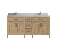 Santa Monica Teak Wood 72 in. W x 22 in. D Double Sink Bathroom Vanity - photo 22