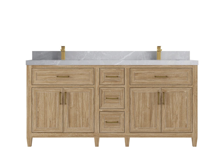 Santa Monica Teak Wood 72 in. W x 22 in. D Double Sink Bathroom Vanity - photo 22