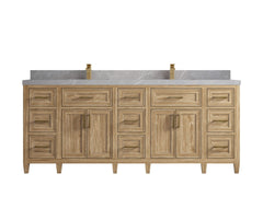 Santa Monica Teak Wood 84 in. W x 22 in. D Double Sink Bathroom Vanity - photo 22