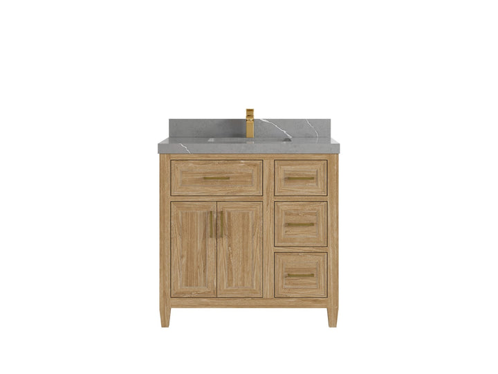 Santa Monica Teak Wood 36 in. W x 22 in. D Single Sink Bathroom Vanity - photo 22