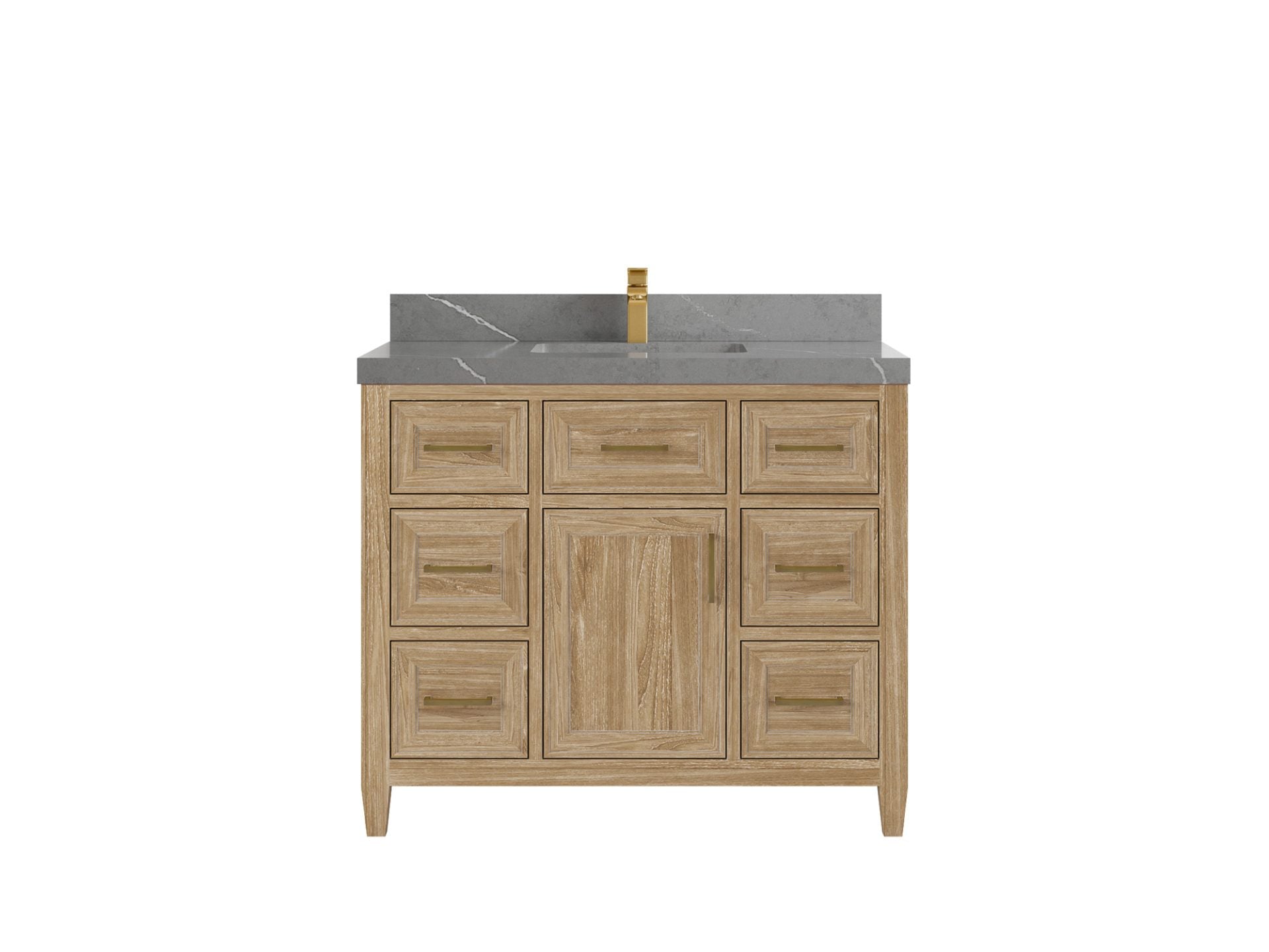 Santa Monica Teak Wood 42 in. W x 22 in. D Single Sink Bathroom Vanity