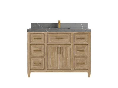 Santa Monica Teak Wood 48 in. W x 22 in. D Single Sink Bathroom Vanity