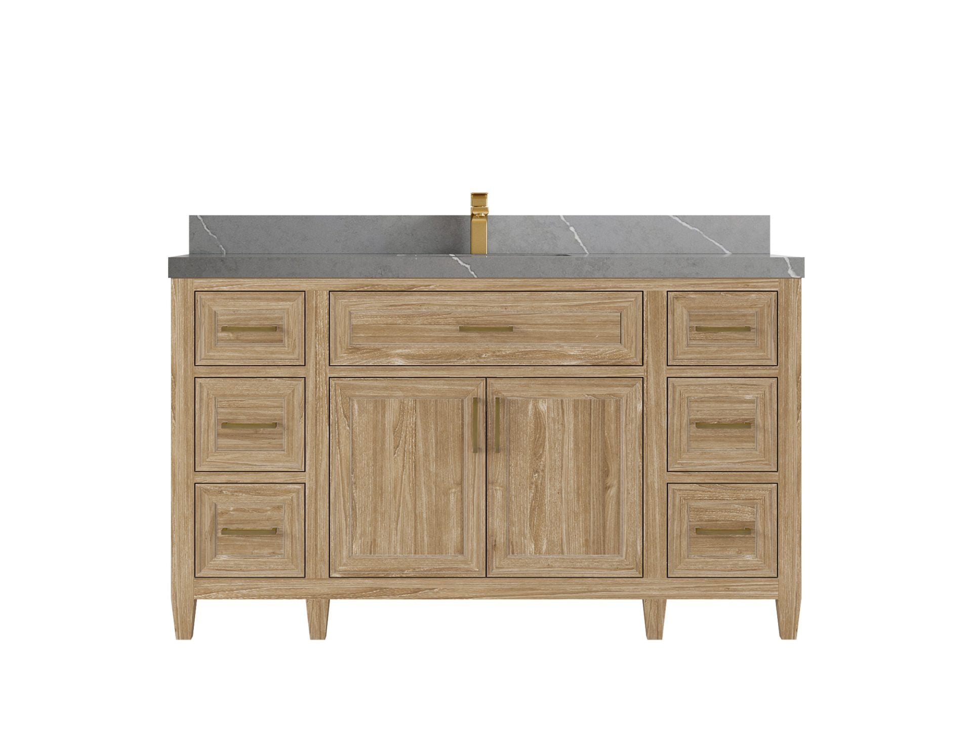 Santa Monica Teak Wood 60 in. W x 22 in. D Single Sink Bathroom Vanity