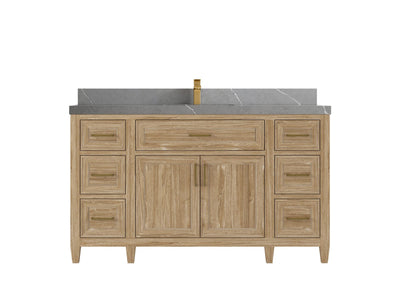 Santa Monica Teak Wood 60 in. W x 22 in. D Single Sink Bathroom Vanity
