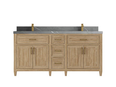 Santa Monica Teak Wood 72 in. W x 22 in. D Double Sink Bathroom Vanity - photo 23