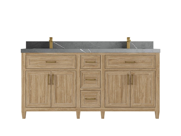 Santa Monica Teak Wood 72 in. W x 22 in. D Double Sink Bathroom Vanity - photo 23