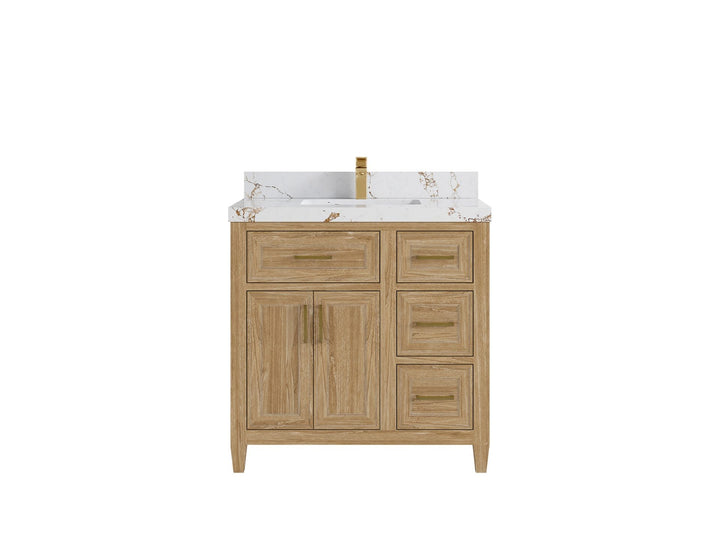 Santa Monica Teak Wood 36 in. W x 22 in. D Single Sink Bathroom Vanity - photo 7