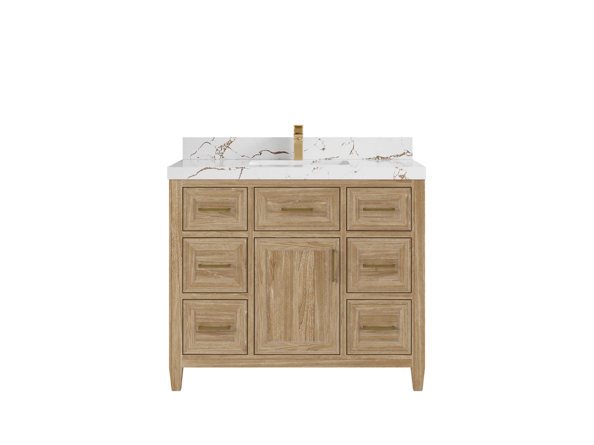 Santa Monica Teak Wood 42 in. W x 22 in. D Single Sink Bathroom Vanity