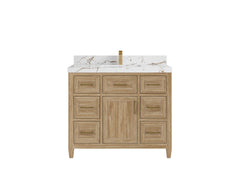 Santa Monica Teak Wood 42 in. W x 22 in. D Single Sink Bathroom Vanity - photo 8