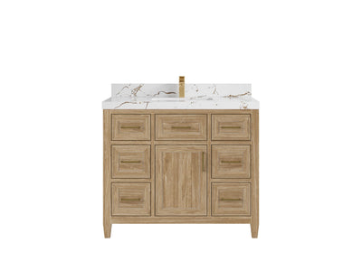 Santa Monica Teak Wood 42 in. W x 22 in. D Single Sink Bathroom Vanity
