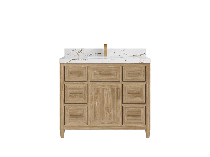 Santa Monica Teak Wood 42 in. W x 22 in. D Single Sink Bathroom Vanity - photo 8