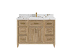 Santa Monica Teak Wood 48 in. W x 22 in. D Single Sink Bathroom Vanity - photo 8