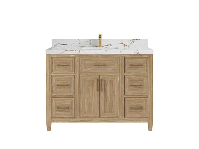 Santa Monica Teak Wood 48 in. W x 22 in. D Single Sink Bathroom Vanity