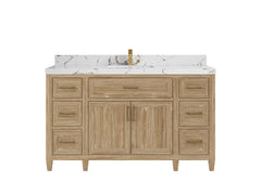 Santa Monica Teak Wood 60 in. W x 22 in. D Single Sink Bathroom Vanity - photo 8
