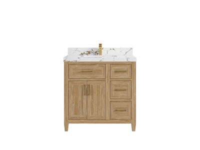 Santa Monica Teak Wood 36 in. W x 22 in. D Single Sink Bathroom Vanity