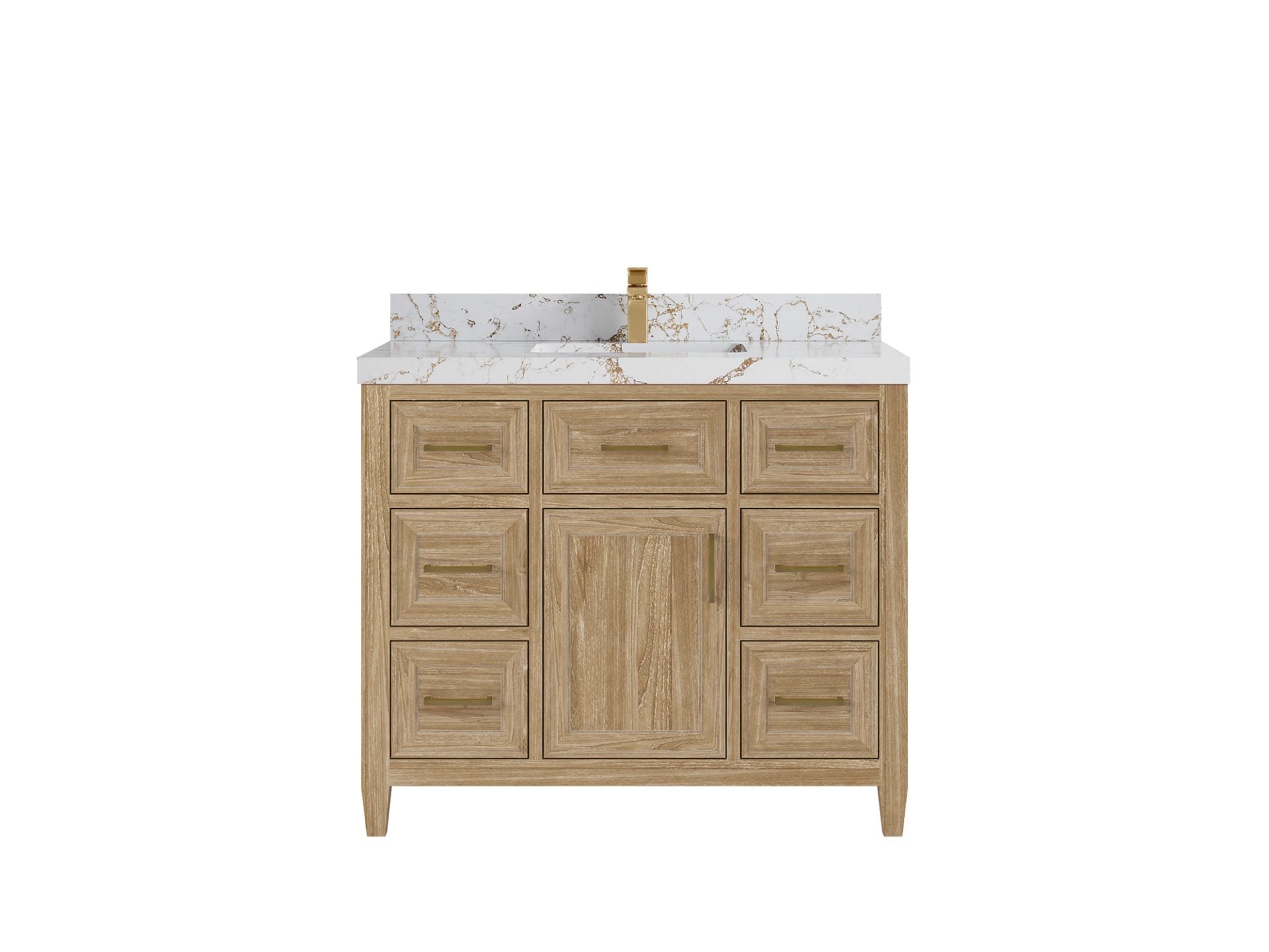 Santa Monica Teak Wood 42 in. W x 22 in. D Single Sink Bathroom Vanity
