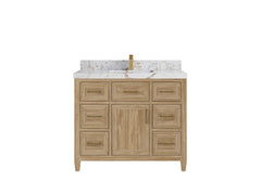 Santa Monica Teak Wood 42 in. W x 22 in. D Single Sink Bathroom Vanity - photo 9