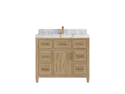 Santa Monica Teak Wood 42 in. W x 22 in. D Single Sink Bathroom Vanity
