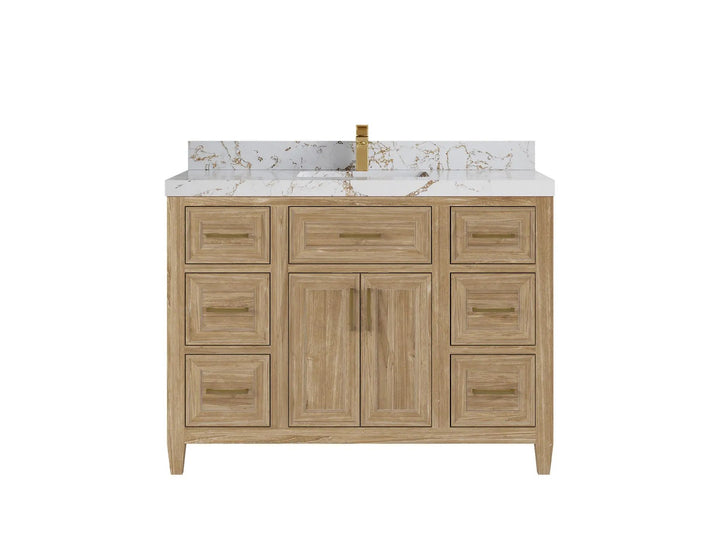 Santa Monica Teak Wood 48 in. W x 22 in. D Single Sink Bathroom Vanity - photo 9