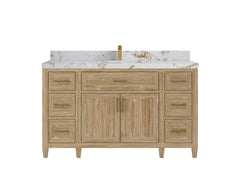 Santa Monica Teak Wood 60 in. W x 22 in. D Single Sink Bathroom Vanity - photo 9