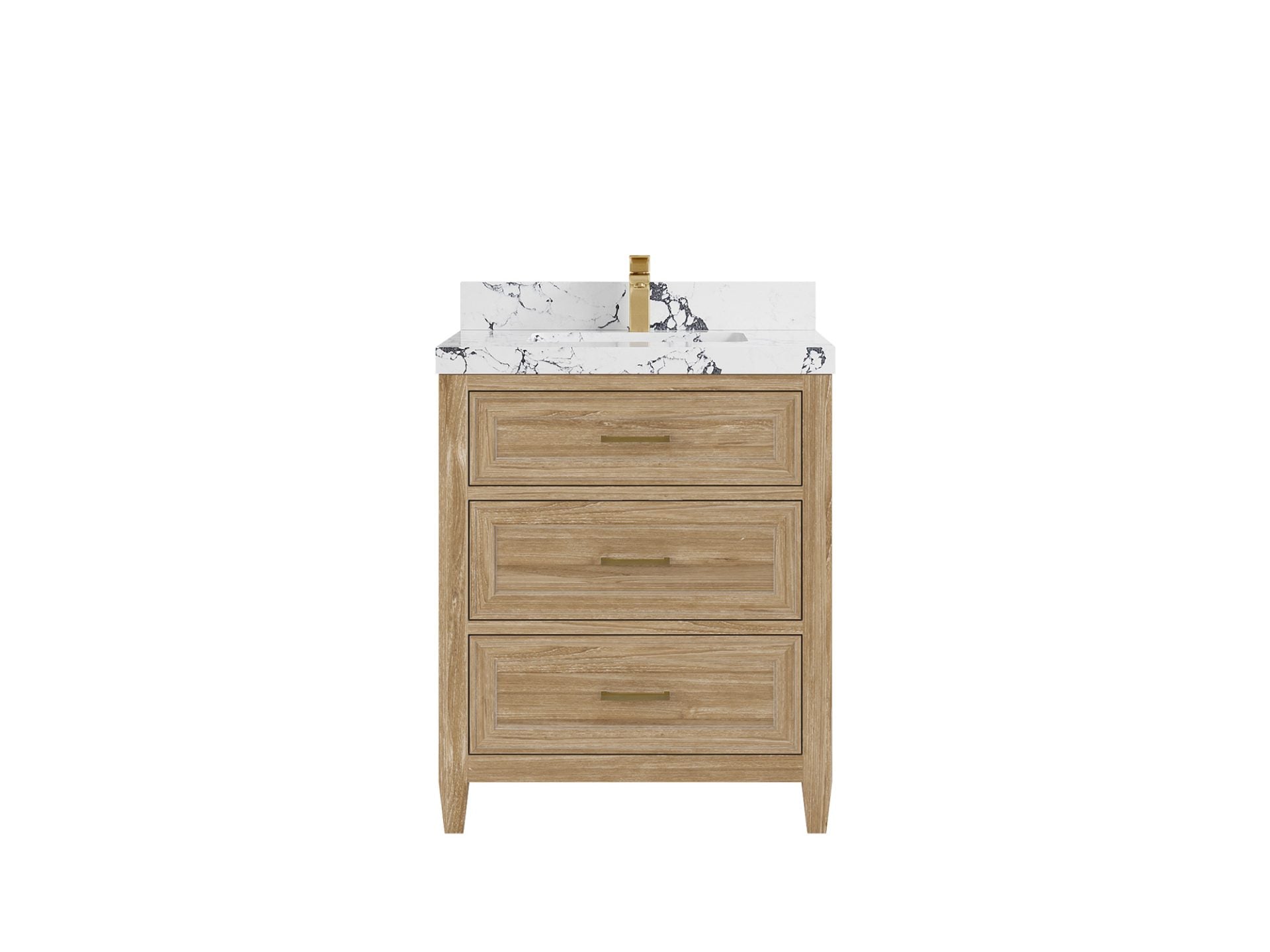 Santa Monica Teak 30 in. W x 22 in. D Single Sink Bathroom Vanity in Whitewashed with 2 in Viola Night Quartz Countertop