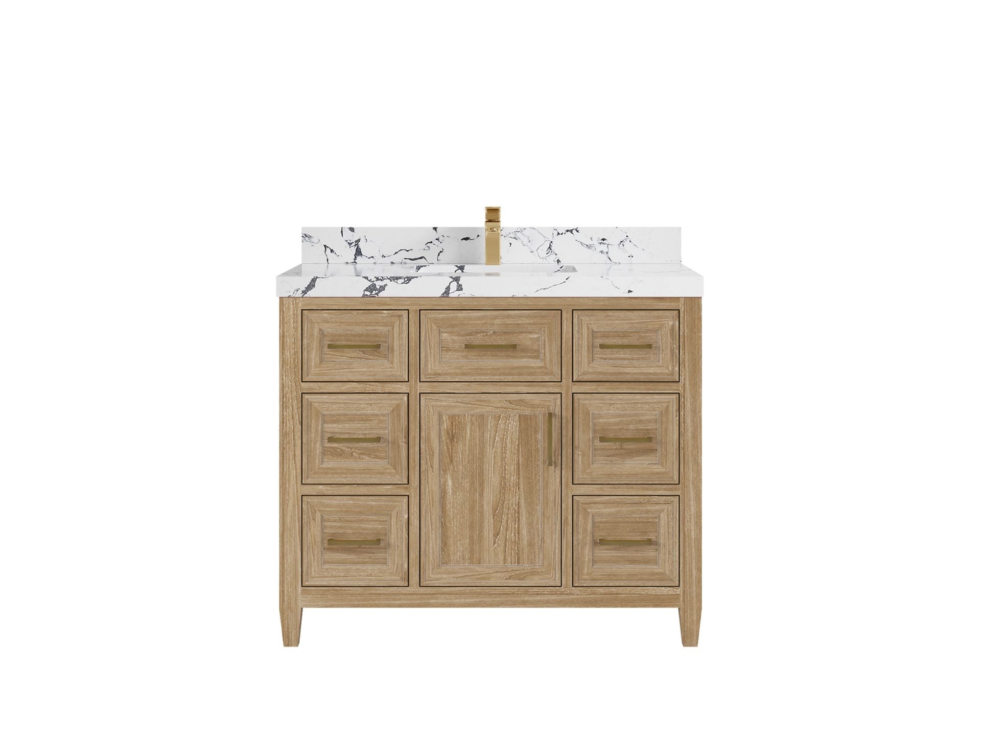 Santa Monica Teak Wood 42 in. W x 22 in. D Single Sink Bathroom Vanity