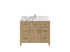 Santa Monica Teak Wood 42 in. W x 22 in. D Single Sink Bathroom Vanity - photo 10