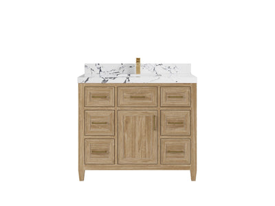 Santa Monica Teak Wood 42 in. W x 22 in. D Single Sink Bathroom Vanity