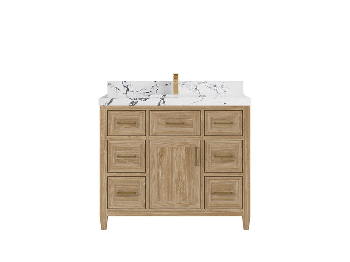 Santa Monica Teak Wood 42 in. W x 22 in. D Single Sink Bathroom Vanity - photo 10