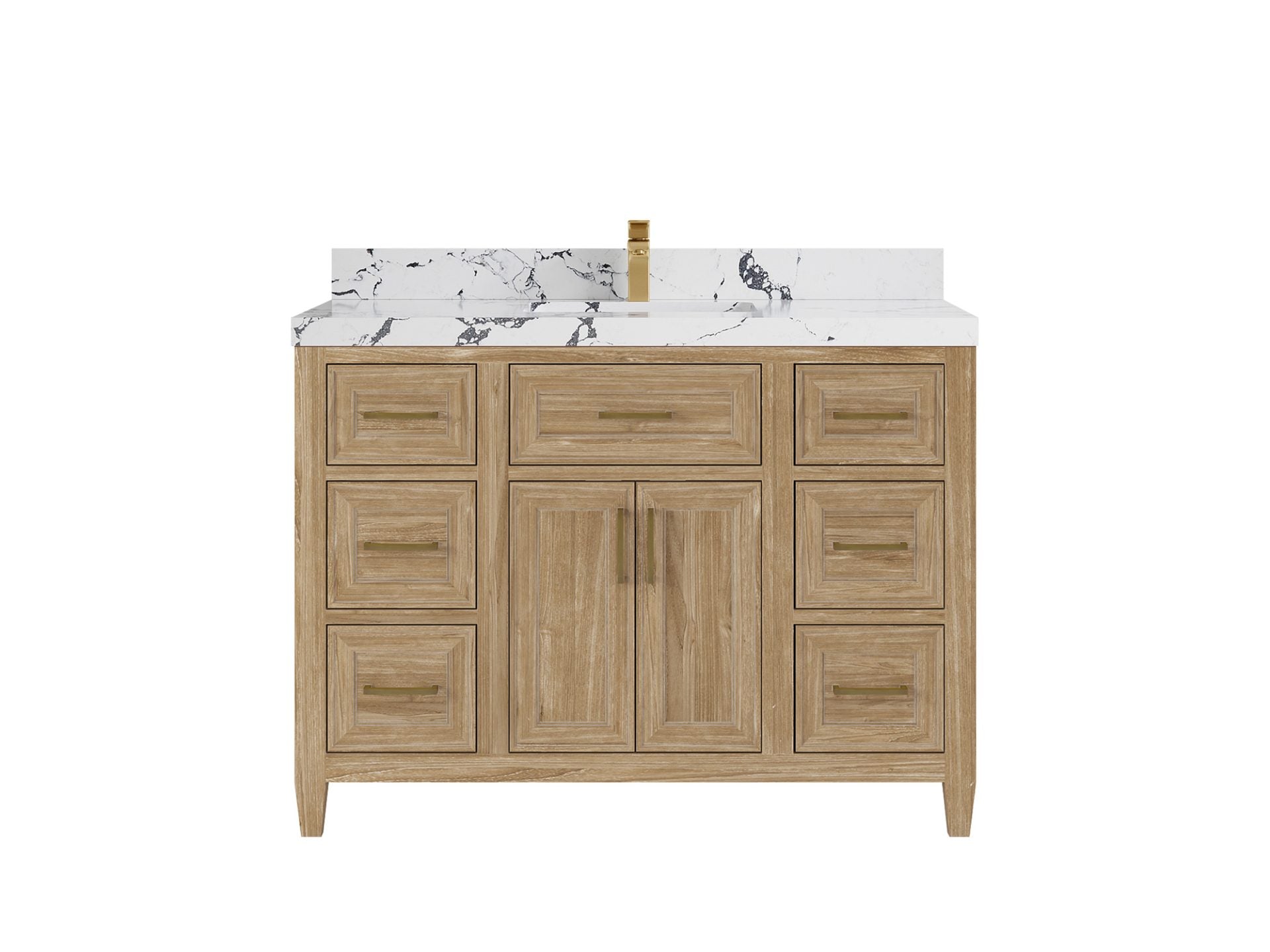 Santa Monica Teak Wood 48 in. W x 22 in. D Single Sink Bathroom Vanity