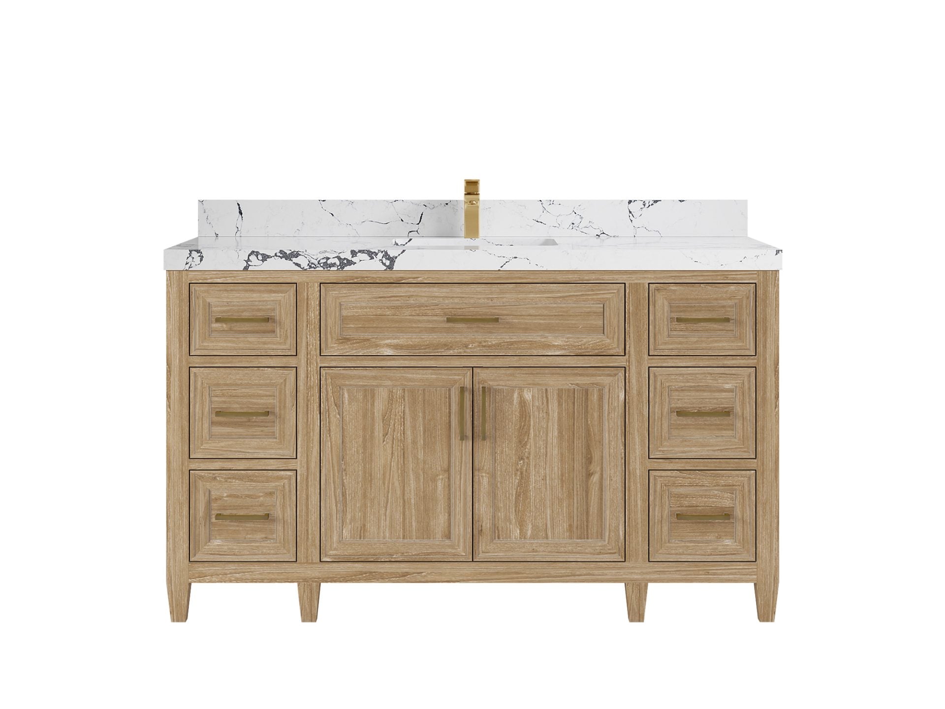 Santa Monica Teak Wood 60 in. W x 22 in. D Single Sink Bathroom Vanity