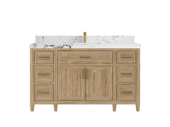 Santa Monica Teak Wood 60 in. W x 22 in. D Single Sink Bathroom Vanity - photo 10