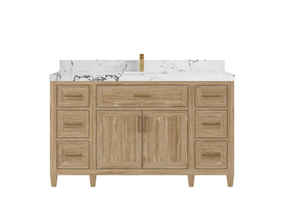 Santa Monica Teak Wood 60 in. W x 22 in. D Single Sink Bathroom Vanity