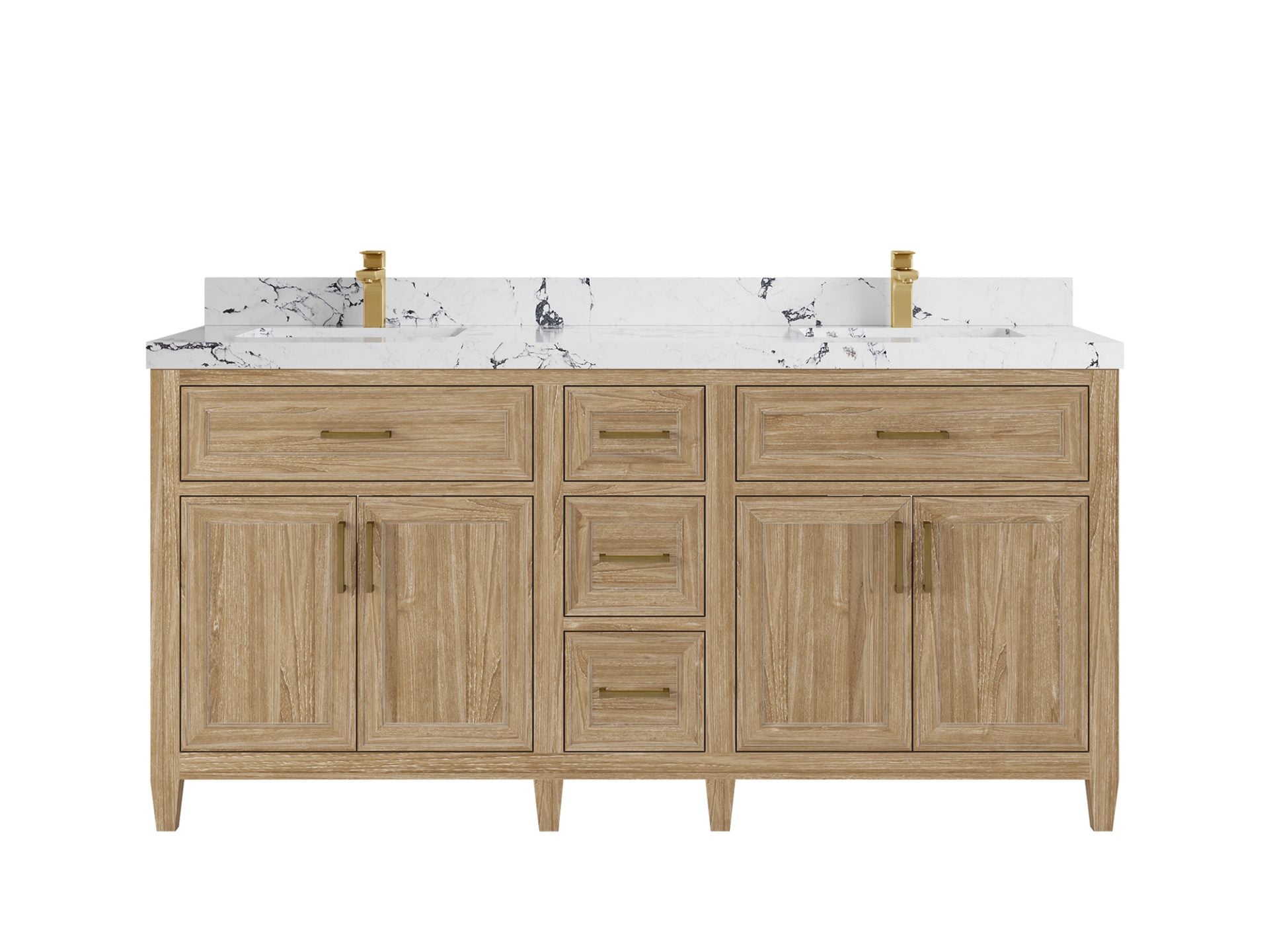 Santa Monica Teak Wood 72 in. W x 22 in. D Double Sink Bathroom Vanity