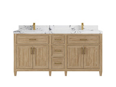 Santa Monica Teak Wood 72 in. W x 22 in. D Double Sink Bathroom Vanity - photo 10
