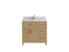 Santa Monica Teak Wood 36 in. W x 22 in. D Single Sink Bathroom Vanity - photo 15