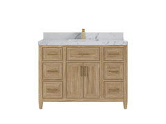 Santa Monica Teak Wood 48 in. W x 22 in. D Single Sink Bathroom Vanity - photo 15
