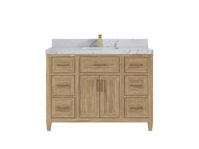 Santa Monica Teak Wood 48 in. W x 22 in. D Single Sink Bathroom Vanity