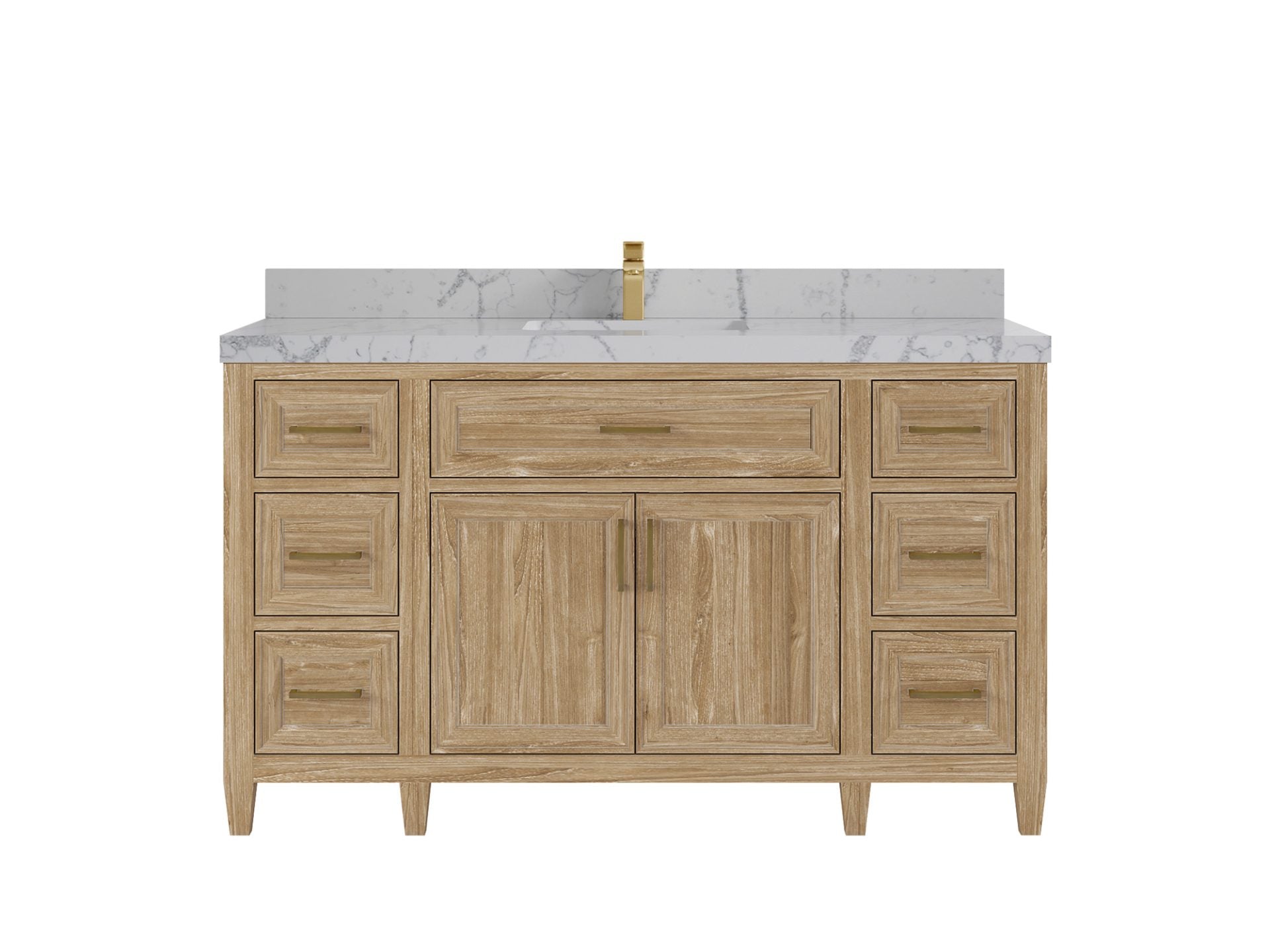Santa Monica Teak Wood 60 in. W x 22 in. D Single Sink Bathroom Vanity