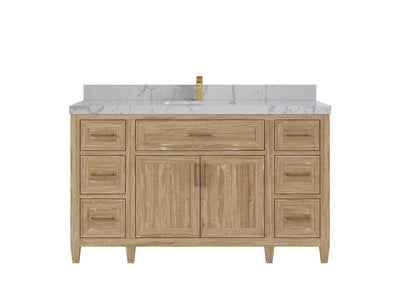 Santa Monica Teak Wood 60 in. W x 22 in. D Single Sink Bathroom Vanity