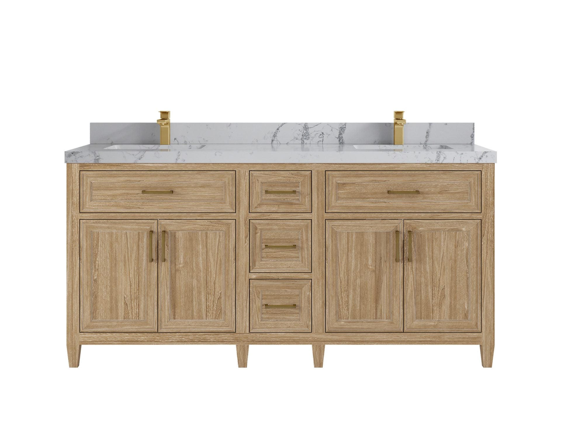 Santa Monica Teak Wood 72 in. W x 22 in. D Double Sink Bathroom Vanity