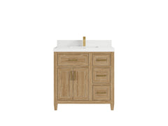 Santa Monica Teak Wood 36 in. W x 22 in. D Single Sink Bathroom Vanity - photo 23