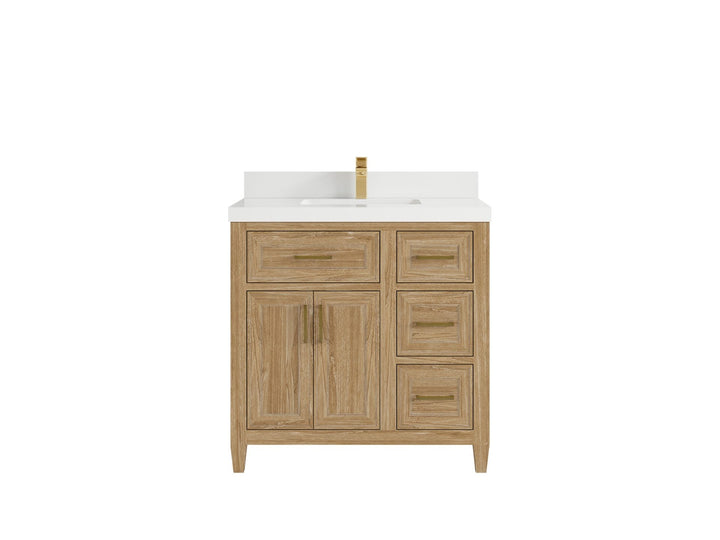 Santa Monica Teak Wood 36 in. W x 22 in. D Single Sink Bathroom Vanity - photo 23